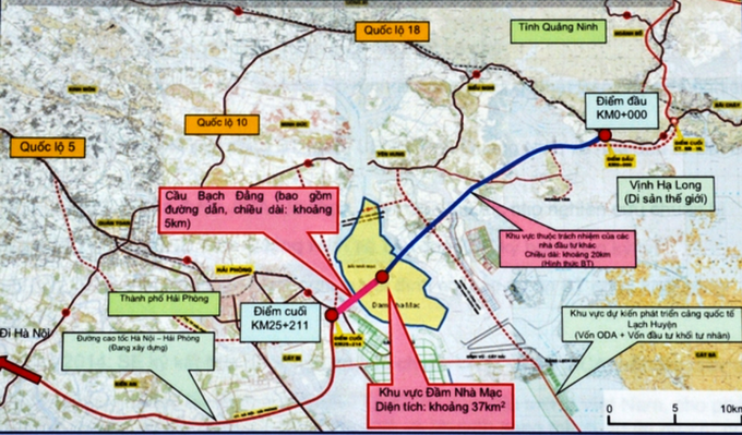 Vị trí Cầu Bạch Đằng nối Hải Phòng với Quảng Ninh
